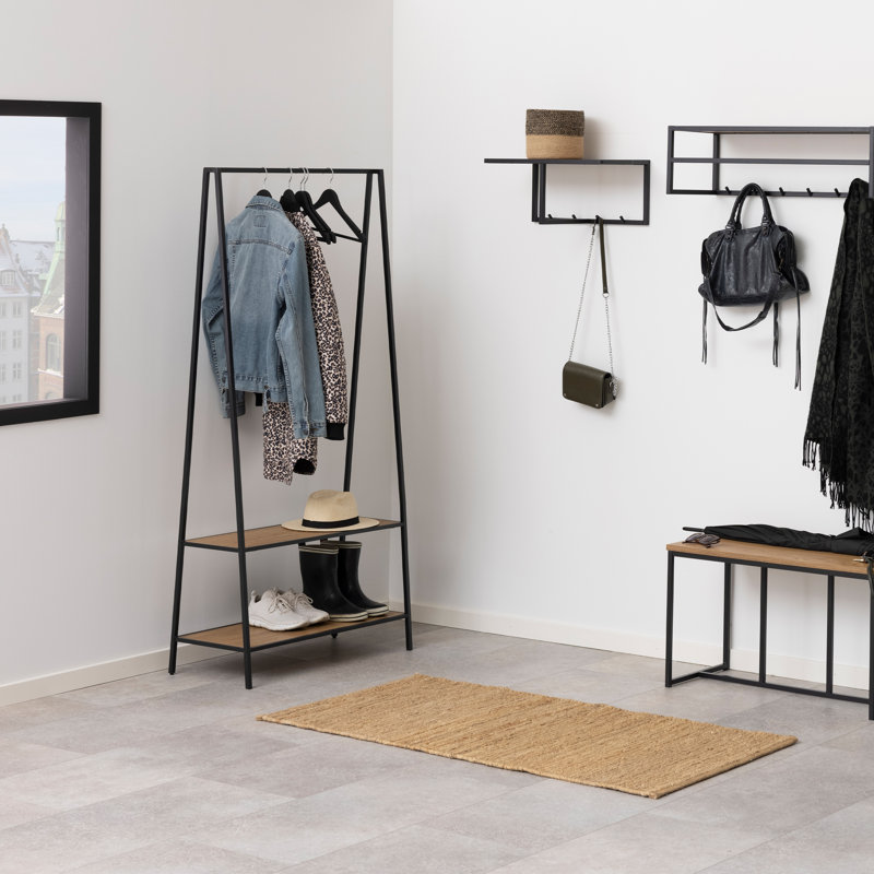 Alfonsino 77cm Clothing Rack, Brown