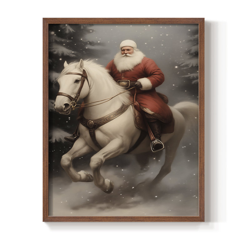 Art des Fêtes de Noël - série 2 - CC XXXI, reproduction encadrée - bois massif, H 15 po x l 12 po, Noyer