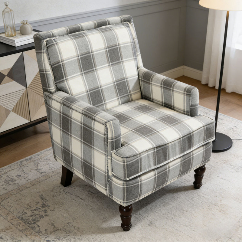 Chaise d'appoint rembourrée, Gris ancien