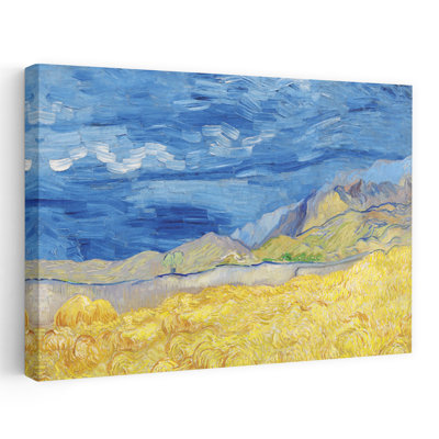 Land Meets Sky - Contemporary Vincent Van Gogh Style Wheat Field Swirling Brush Strokes Art