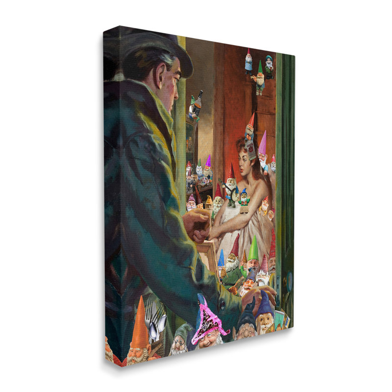 Peinture traditionnelle «People Humour» par Barry Kite - impression, Plaque murale, L 16 po x H 16 po