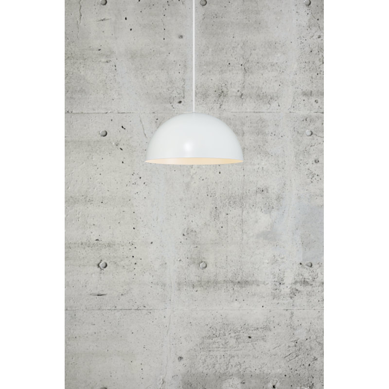 Ellen 1 - Light Satin Black Single Pendant, 200cm H x 30cm W x 30cm D, White
