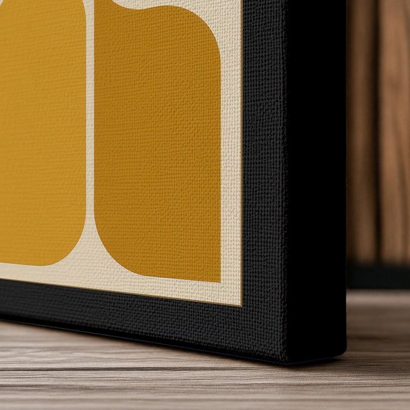 Ochre Forms Mid-Century - Wrapped Canvas, Black Border, 24x16 - 61.0 x 40.6 cm