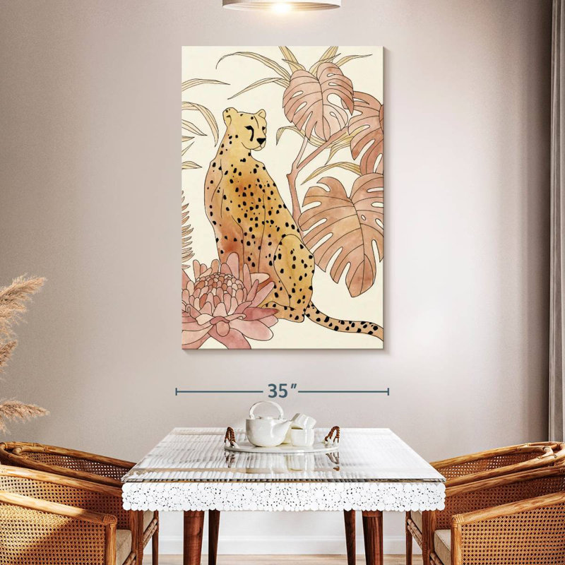Brampt Blush Cheetah III, 51" H x 34" W