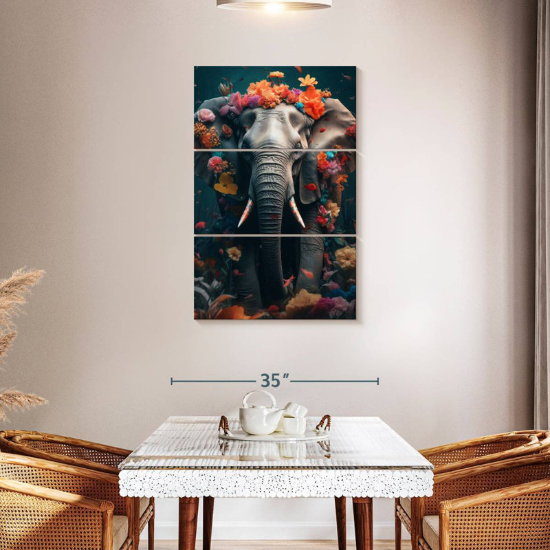 Brampt Elephant Flowers, 45" H x 28" W