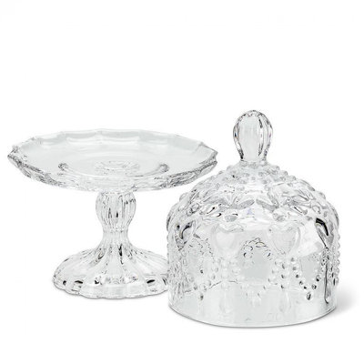 Covered Pedestal With Hearts Serving Dish