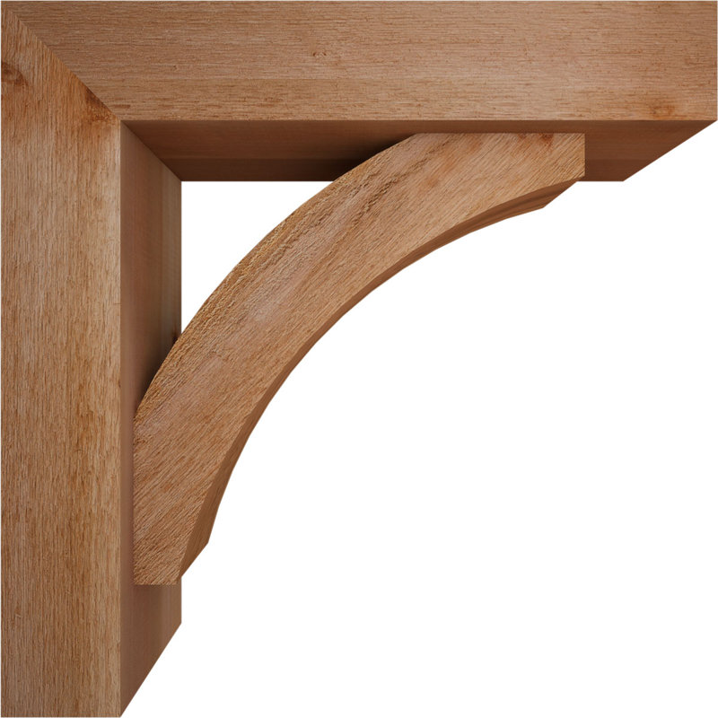 Thorton Block Bracket with Offset Brace, 24 x 24, 6"W Western Red Cedar (Rough Sawn)