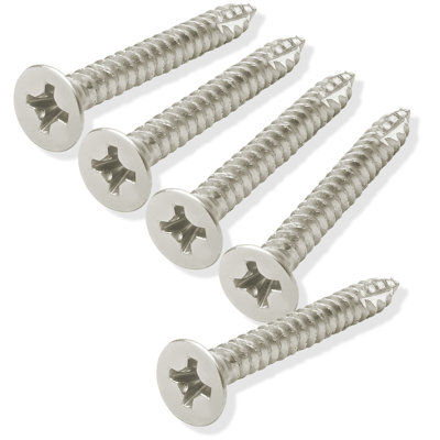 Satin Nickel Wood Screws #9 x 1-1/2 Inch for Door Hinges - 25 pack