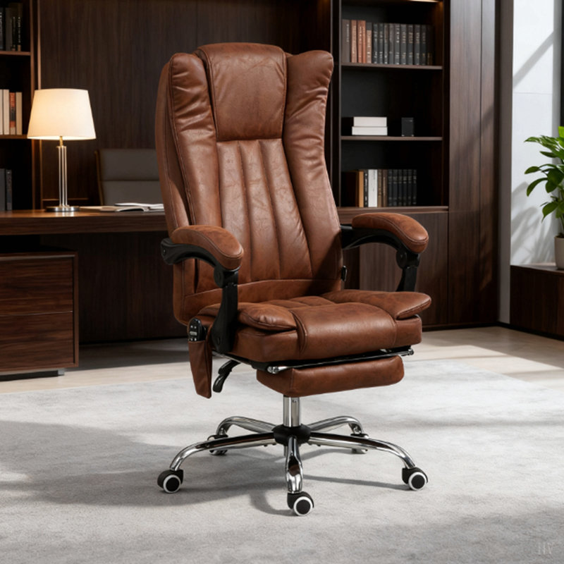 Fauteuil de massage, fauteuil inclinable avec hauteur réglable et repose-pieds