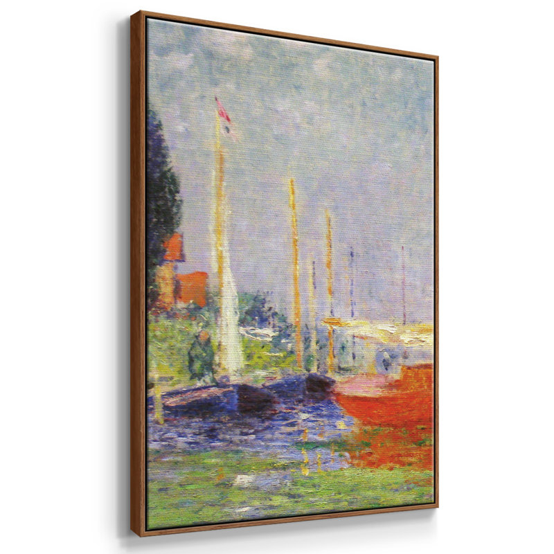 Monet, reproduction sur toile 3 pièces, Noyer, H 24 po x l 48 po x P 2 po