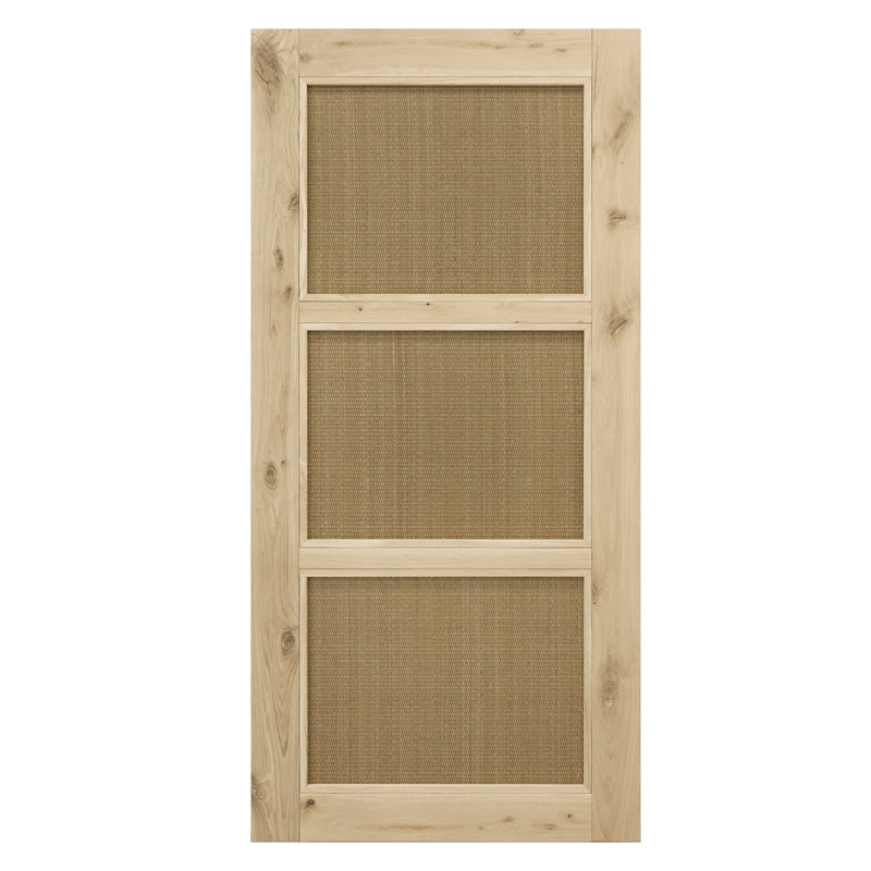Amariae Oak with Rattan Barn Door, Unfinished