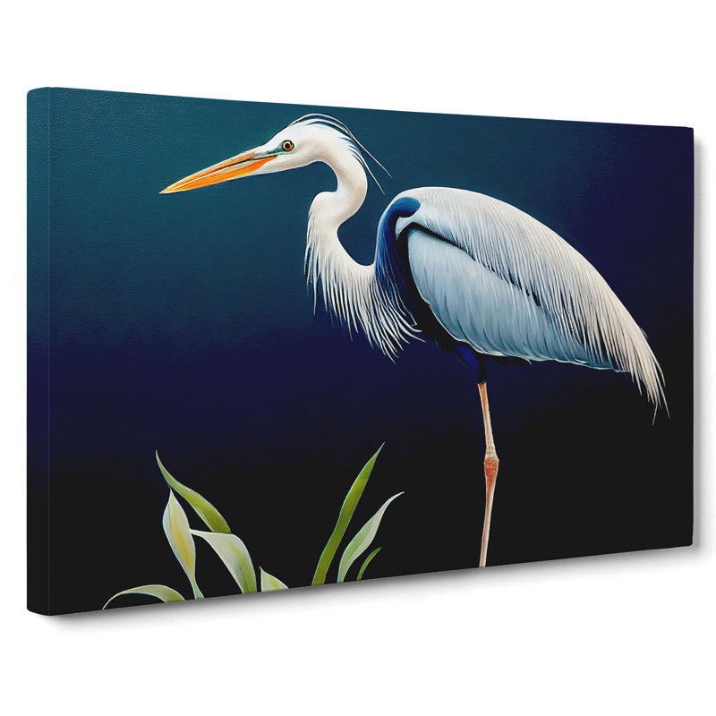 Exciting Heron Bird - Wrapped Canvas, 35cm H x 50cm W x 3cm D