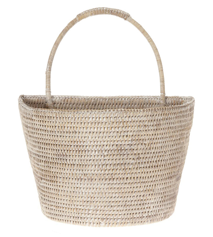 Panier mural Everard Kouboo, H 15,5 po x l 13 po x p 8 po, Blanc délavé
