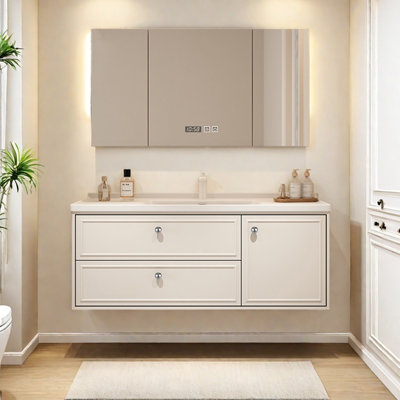French light luxury cream style bathroom cabinet