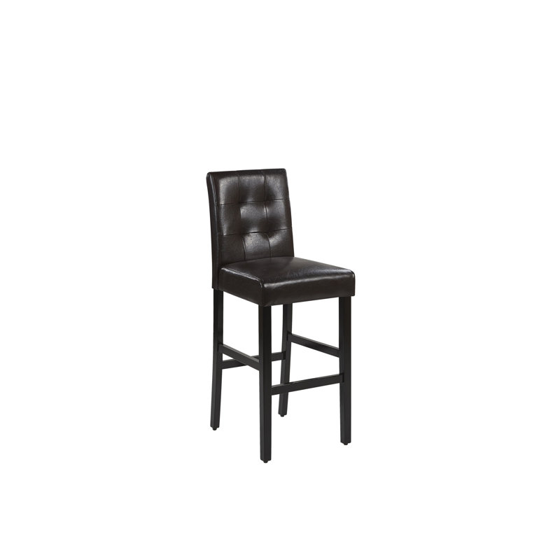 Ferrigno Upholstered and Faux Leather Bar Stool with Solid Wood Frame