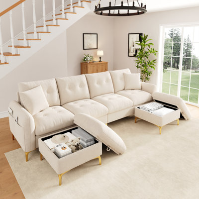 4 Seater Chenille Sofa