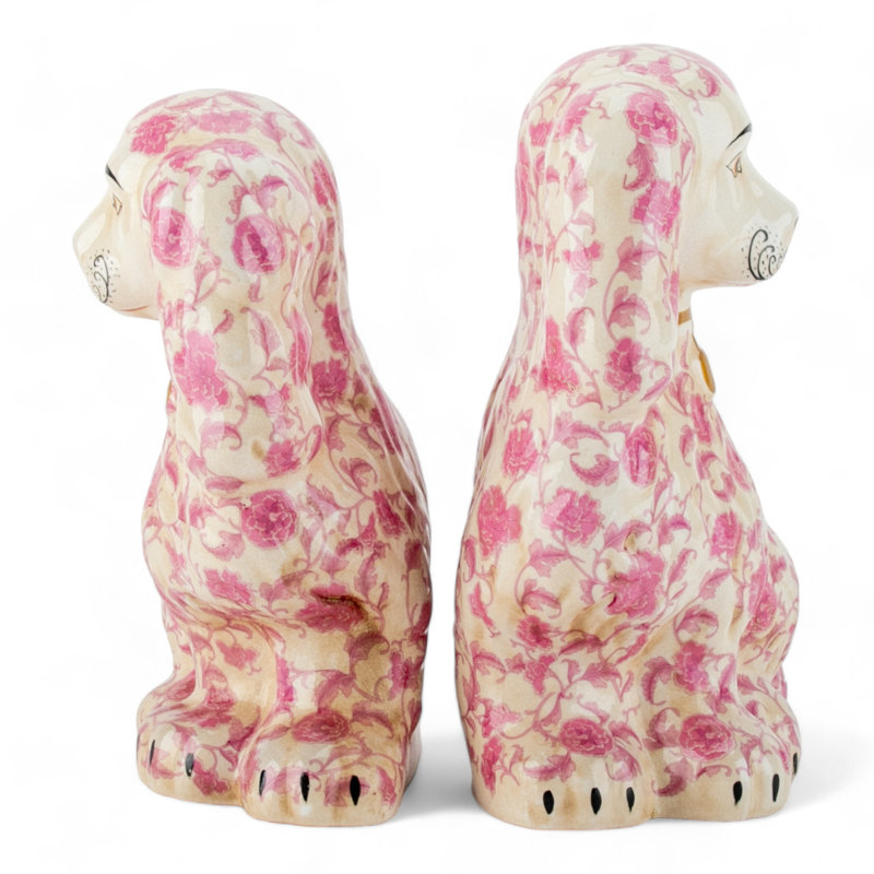 Porcelain Staffordshire Dog Figurines Pair