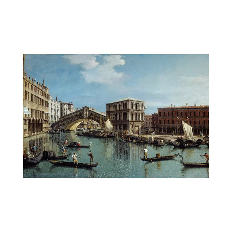 Le Pont Du Rialto A Venice by Canaletto - Wrapped Canvas Gallery-Wrapped Canvas Giclée, 20.32 cm H x 30.48 cm W