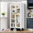 Durable 6-Tier Metal Kitchen Pantry Storage Cabinet with Transparent Doors, Adjustable Shelves, and Wheels for Versatile Use-128975415