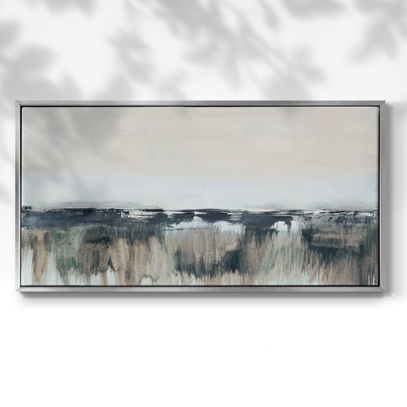 Severn Morning - Toile tendue avec châssis tendue, prête à être accrochée, Argent argent, H 21 po x l 41 po