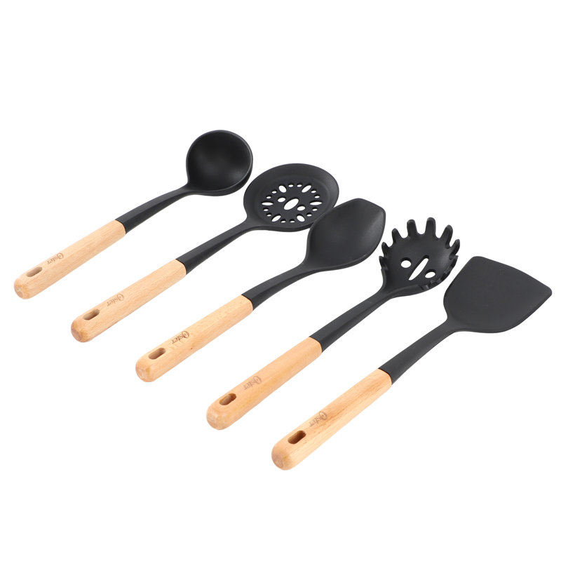 Ensemble d'outils de cuisine en bois et silicone 5 pièces Oster Marion