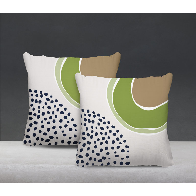 Jeté carré en polyester / mélange de polyester intérieur / extérieur, L 15 po x H 15 po, Chartreuse