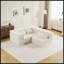 Canapé modulaire convertible modulaire Mahjong, aucun assemblage requis, tissu polaire circulaire, surdimensionné 3 places avec 3 coussins, idéal pour les petits espaces et le confort