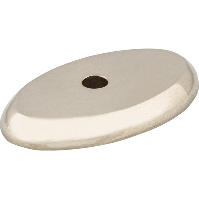 Aspen II Oval  Backplate, 1.5" H x 0.875" W x 0.19" D, Polished Nickel