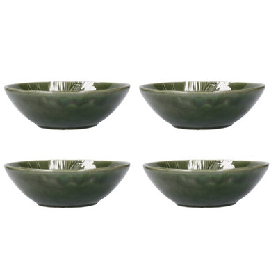 Mikasa Jardin Stoneware Pasta Bowls, 20cm, Green