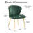 4 Piece Modern Tufted Velvet Wingback Green Side Chair with Metal Legs-1387794426
