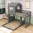 Playhouse Twin Over Full Bunk Bed With Farmhouse Design And Ladder-811808521