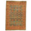 Hand Knotted Wool Oriental Area Rug in Blue And Rust