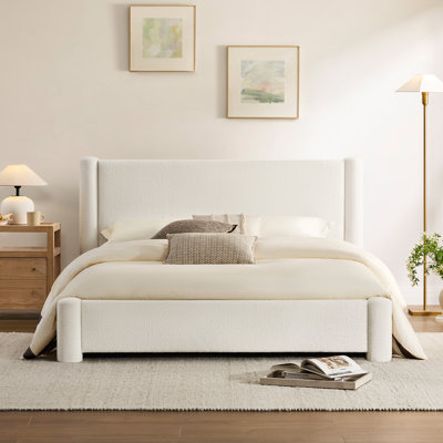 Boucle-Style Waterproof Upholstered Bed