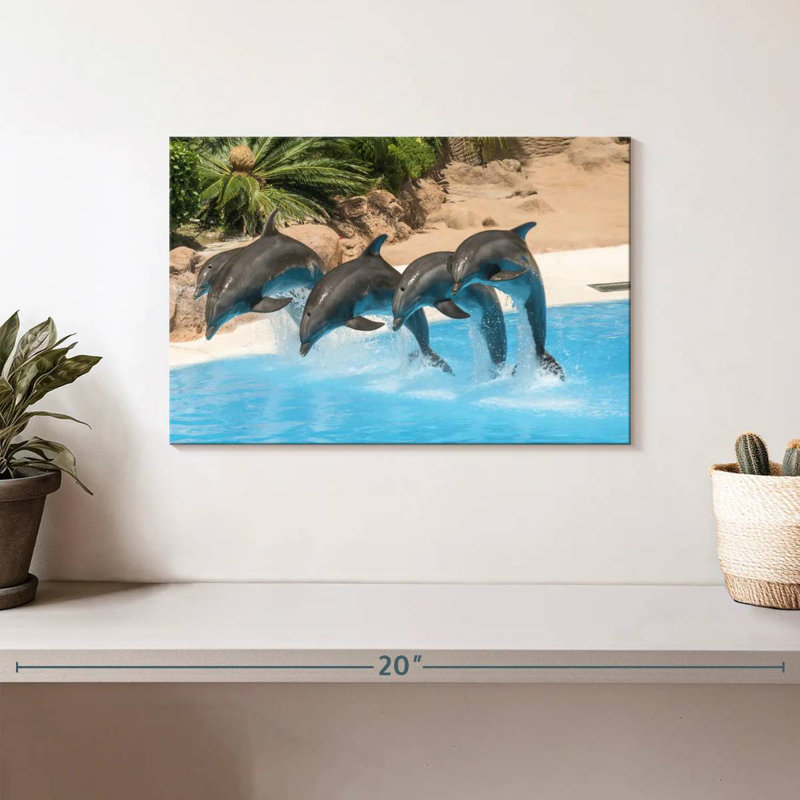 Synchronized Dolphins, 8" H x 12" W