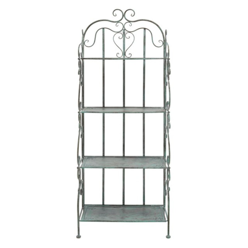 Étagère moderne en métal l 24,8 po Modern Delmonte, Vert antique