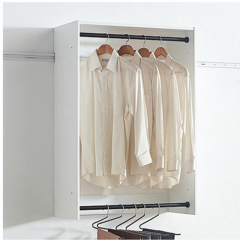 Devi White Wall Mounted Wood Closet System, White