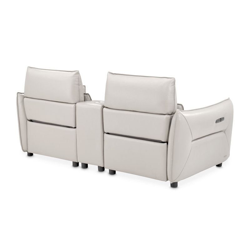 Mia Bella 78'' Recessed Arm Reclining Loveseat, Light Gray