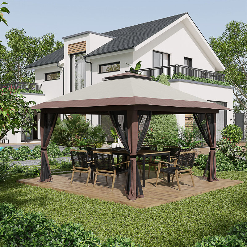 Pavillon de jardin avec filet Outsunny 13 pi x 13 pi avec filet
