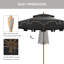Parasol de patio à double volants avec bouton-poussoir inclinable et manivelle-214144364