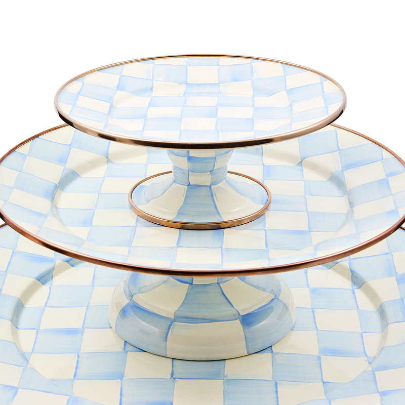 Sky Check Mini Pedestal Platter
