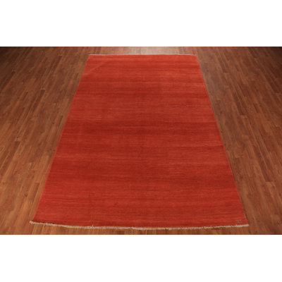 Tapis rayé orange Gabbeh 7 x 10