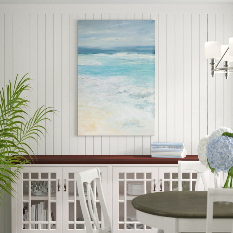 «Storm at Sea II», peinture sur toile, H 48 po x l 32 po, Non, Toile avec cadre érable