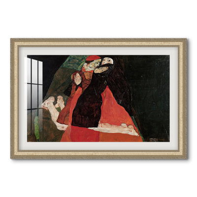 Cardinal and Nun (Caress), 1912-Egon Schiele-Custom Framed Print