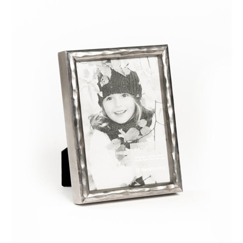 Cadre pour photo simple en bois embossé, 5 po x 7 po, Argent