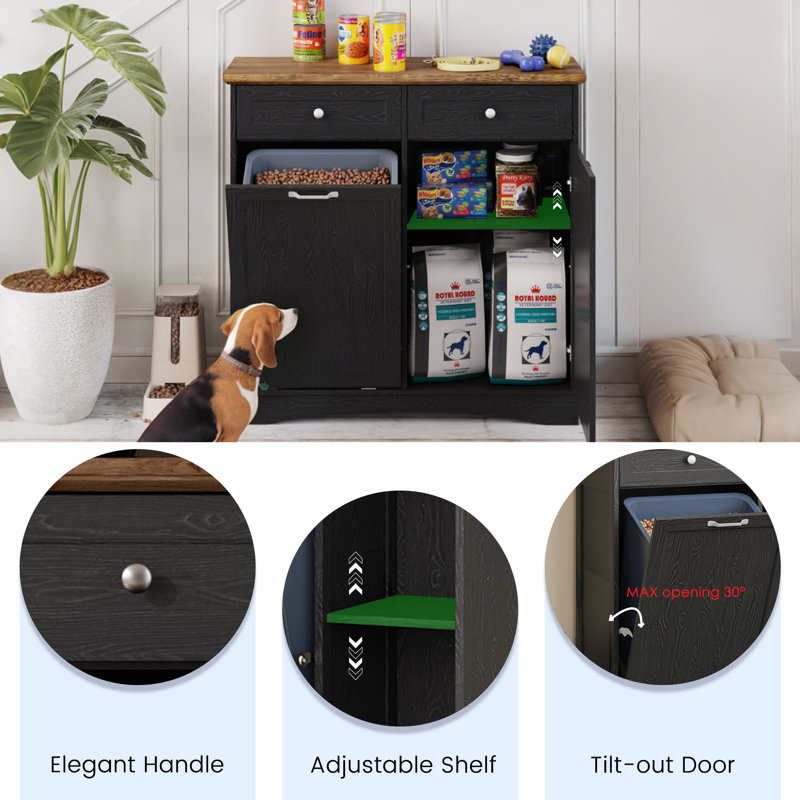 Armoire de rangement pour chien Tilt-Out, Noir