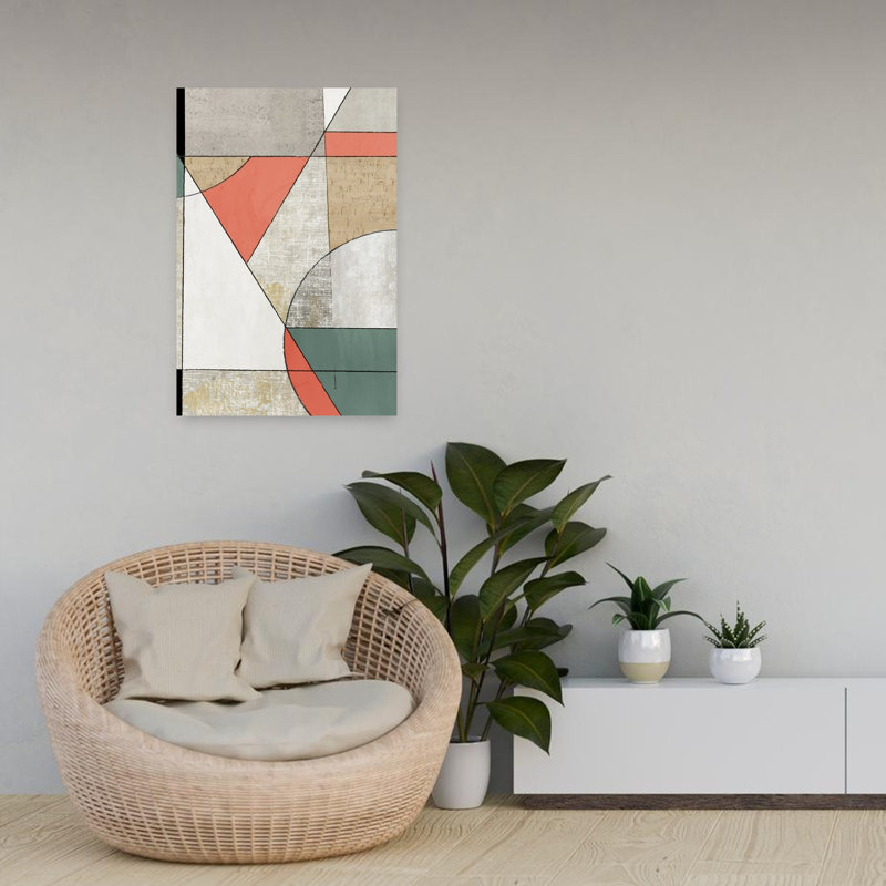 Art moderne abstrait géométrique, H 24 po x l 16 po