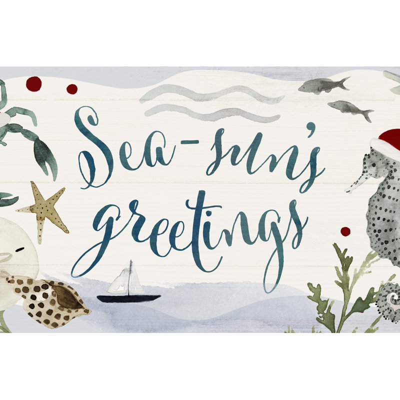 Sun-Kissed Christmas Collection D by Victoria Barnes - Typography Print, 51cm H x 76cm W, Wrapped Canvas