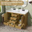 Ensemble de meuble-lavabo double 48 po avec plateau en marbre d'ingénierie Linsay, entièrement assemblé-952297615
