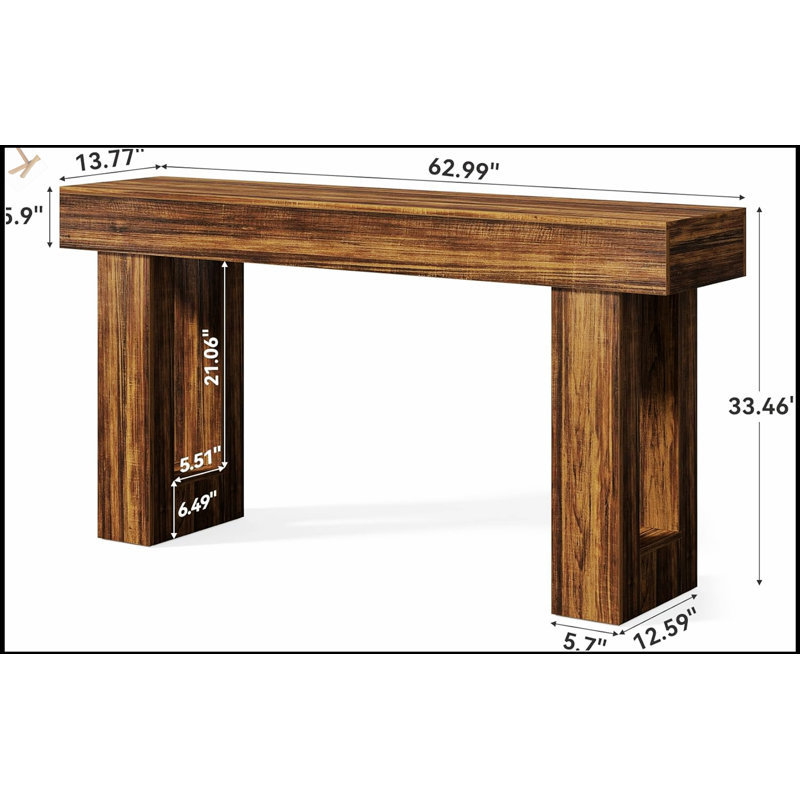 Table de canapé d'entrée en bois rustique, console de style champêtre pour le décor et le rangement, rehaussant l'esthétique et la fonctionnalité de la maison.