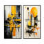 Collage géométrique jaune et noir II - ensemble de 2 reproductions de toiles abstraites-102583187-102583181